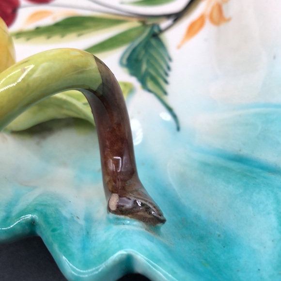 VINTAGE ITALIAN MAJOLICA HANDPAINTED CERAMIC CANDY/NUT DISH HAND-MADE IN ITALY - Picture 6 of 11